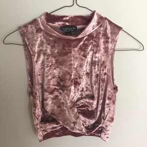 Topshop velvet cropped shirt